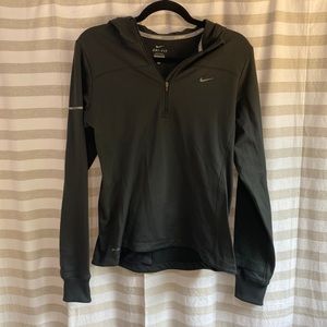 Nike Running dri-fit, M, hooded, fleece lined running shirt with back pocket